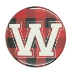 Yahoo! Yahoo!ショッピング(ヤフー ショッピング)アルファベット缶バッジ-POP- 【W】 選べる5色 キーホルダー