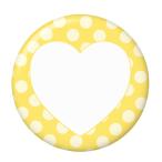 Yahoo! Yahoo!ショッピング(ヤフー ショッピング)デコハート缶バッジ 【ドットイエロー】 クリップ（ピンなし）タイプ