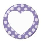 Yahoo! Yahoo!ショッピング(ヤフー ショッピング)デコハート缶バッジ 【ドットパープル】 クリップ（ピンなし）タイプ