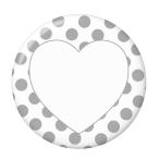 Yahoo! Yahoo!ショッピング(ヤフー ショッピング)デコハート缶バッジ 【ドットホワイト】 クリップ（ピンなし）タイプ