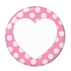 Yahoo! Yahoo!ショッピング(ヤフー ショッピング)デコハート缶バッジ 【ドットピンク】 キーホルダータイプ