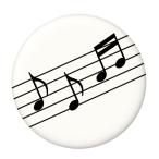 Yahoo! Yahoo!ショッピング(ヤフー ショッピング)音符缶バッジ 【黒】 フックチャームタイプ