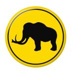 Yahoo! Yahoo!ショッピング(ヤフー ショッピング)標識缶バッジ 【マンモス】 マグネット（磁石）タイプ