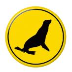 Yahoo! Yahoo!ショッピング(ヤフー ショッピング)標識缶バッジ 【アシカ】 キーホルダータイプ