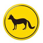 Yahoo! Yahoo!ショッピング(ヤフー ショッピング)標識缶バッジ 【キツネ】 ヘアゴムタイプ