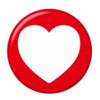 Yahoo! Yahoo!ショッピング(ヤフー ショッピング)デコハート缶バッジ 【無地レッド】 マグネット（磁石）タイプ