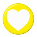 Yahoo! Yahoo!ショッピング(ヤフー ショッピング)デコハート缶バッジ 【無地イエロー】 ストラップタイプ