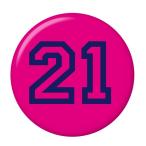 Yahoo! Yahoo!ショッピング(ヤフー ショッピング)背番号缶バッジ 【21】 ピンク クリップ（ピンなし）タイプ