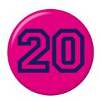 Yahoo! Yahoo!ショッピング(ヤフー ショッピング)背番号缶バッジ 【20】 ピンク イヤホンジャックタイプ