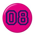 Yahoo! Yahoo!ショッピング(ヤフー ショッピング)背番号缶バッジ 【08】 ピンク マグネット（磁石）タイプ