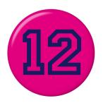 Yahoo! Yahoo!ショッピング(ヤフー ショッピング)背番号缶バッジ 【12】 ピンク 安全ピンタイプ