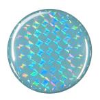 Yahoo! Yahoo!ショッピング(ヤフー ショッピング)無地ホログラム（スクエア）缶バッジ 【水色】 イヤホンジャックタイプ