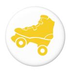 Yahoo! Yahoo!ショッピング(ヤフー ショッピング)ローラースケート缶バッジ 【黄】 安全ピンタイプ
