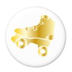 Yahoo! Yahoo!ショッピング(ヤフー ショッピング)ローラースケート缶バッジ 【ゴールド】 安全ピンタイプ