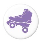 Yahoo! Yahoo!ショッピング(ヤフー ショッピング)ローラースケート缶バッジ 【紫】 安全ピンタイプ