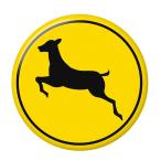 Yahoo! Yahoo!ショッピング(ヤフー ショッピング)標識缶バッジ 【鹿】 ミラー（鏡）タイプ