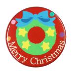 Yahoo! Yahoo!ショッピング(ヤフー ショッピング)クリスマス缶バッジ 【クリスマスリース】 安全ピンタイプ