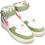 ショッピングエアフォース [ナイキ] エア フォース 1 ミッド QS [AIR FORCE 1 MID QS] ホワイト/オイルグリーン/セイル/トータルオレンジ  DQ3505-100 国内正規品