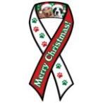【アニマルズインク】 リボンマグネットバッジ『メリー・クリスマス（ピットブル）』Pit Bull - Merry Christmas