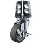 SA-S型 自在車・ストッパー付 アングル式 65mm エラストマー ※受注生産品 ユーエイキャスター SA-65ELS