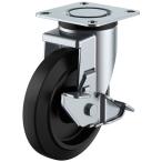 サイレンスキャスター(産業用) 自在車 ストッパー付 150mm ゴム 受注生産品 ユーエイキャスター NRJ2F-150S