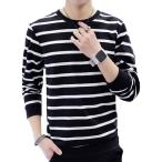 [セカンドルーツ] カットソー ボーダー トップス Tシャツ 長袖 シンプル カジュアル ベーシック tシャツ 黒いTシャツ カットソー 長袖 長い袖