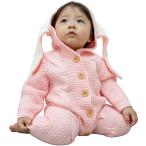 POIPOISM ベビー服 ロンパース 新生児 女の子 男の子 長袖 オールインワン 赤ちゃん (標準, 80, ピンク)