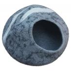 Earthtone Solutions Cat Cave Bed, Unique Gray Handmade Felted Merino Wool,