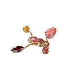 SWAROVSKI Gema Motif Ring, Orange; Pink, Red and Yellow Crystals with a Gol