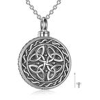 SHEAISRS Cremation Jewelry for 遺骨 Sterling Silver Celtic Knot Urn ネックレス Iri