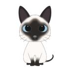 シャム猫 ステッカー 猫ステッカー 猫 ネコ 車 玄関 窓 猫種別 名入れ ビッグサイズ オリジナルイラスト 猫グッズ ニャニャニャステッカー