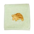 アニマル 刺繍 ハンカチ リクガメ / 亀 カメ ハンドタオル 綿 ギフト タオルハンカチ
