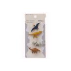 ミニマグネット 恐竜柄 4個セット / 磁石 ダイナソー 動物柄 強力マグネット ミドリ MIDORI デザインフィル