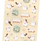 レジンシール大 シマエナガA / 箔押し 可愛い 野鳥 ぷっくり デコ PVC シール