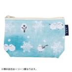 濱文様 豆ポーチ シマエナガと雪 / 冬柄 野鳥 小物入れ 化粧ポーチ 日本製