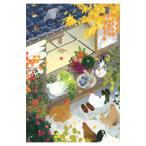 ショッピングイラスト 秋柄 ポストカード なつかしい季節 / かみとすみ ニワトリ 風景 イラスト はがき