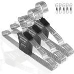 Qualsen ベビーハンガー 30本セット 子供用ハンガー シルバー軽い金属のハンガー ベビー キッズ 滑り止めノッチ付き 省スペースの子供ハ