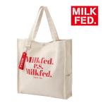 ショッピングトートバッグ キャンバス トートバッグ バッグ キャンバス ミルクフェド MILKFED DIDONE LOGO BIG TOTE 103203053014 鞄 トート 白 赤