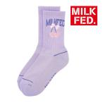 靴下 ソックス ミルクフェド レディース クルーソックス MILKFED RIBBON AND CHERRY SOCKS 黒 白 さくらんぼ チェリー ブランド