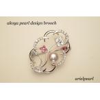 真珠パールブローチ　伊勢志摩産あこや8.1mmデザインブローチ「あこや真珠　アコヤ真珠　パール　ブローチ」6月誕生石
