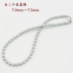 真珠 パール ネックレス あこや真珠 パールネックレス 7mm-7.5mm ブルーグレーパール ブルーグレーカラー シルバー アコヤ本真珠 冠婚葬祭 葬儀 葬式 10661