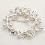 真珠 パール ブローチ あこや真珠 パール ブローチ デザイン シルバー 6.5mm-7mm 23pcs ホワイトピンクカラー 卒業式 入学式 13470