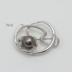 真珠 パール ブローチ 黒蝶真珠 ブローチ 8.5mm-9mm カジュアル 冠婚葬祭 ブラックパール ブラックカラー 黒真珠 13734