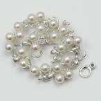 真珠 パール ブローチ あこや真珠 パール ブローチ デザイン シルバー 7mm-7.5mm 23pcs ホワイトピンクカラー 冠婚葬祭 卒業式 入学式 14378