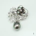 真珠 パール ブローチ 黒蝶真珠 ブローチ　黒真珠 2ウェイ マグネット式 ペンダント