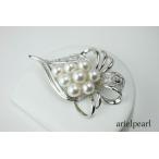 真珠パールブローチあこや真珠パールブローチ7mm-7.5mm8pcsホワイトグリーンピンクカラーデザインシルバー冠婚葬祭卒業式入学式