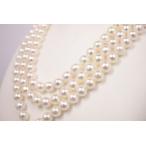 真珠 パール ロング ネックレス　あこや真珠 ロング パール ネックレス 7.5mm-8mm 120cm ホワイトピンクカラー シルバー バロックパール アコヤ本真珠