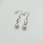真珠 パール ピアス あこや真珠 パール ピアス 7mm-7.5mm ホワイトピンクカラー フック フープ 人気 カジュアル 15403