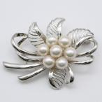 真珠 パール ブローチ あこや真珠 パール ブローチ 7mm-7.5mm 7pcs ホワイトカラー デザイン 冠婚葬祭 卒業式 入学式 アコヤ本真珠 15423