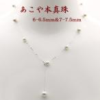 真珠 パール ネックレス あこや真珠 6mm-6.5mm ナチュラル ブルーグレーカラー ステーション デザイン K14WG製 カジュアル 15666